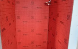 Bathroom renovation preparation in Southend with stripped-out shower area