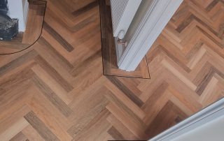 Herringbone flooring installed during a Southend home renovation