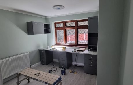 Refurbished room in Southend with fitted storage and updated finishes