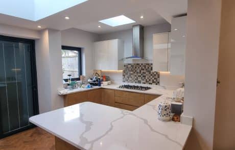 Modern kitchen extension with island Southend Essex